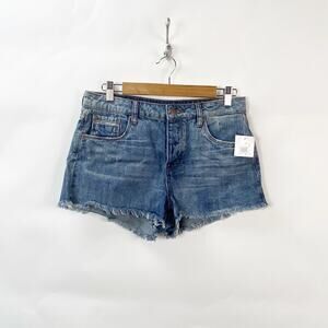 BP Jeans 27 NWT Womens Medium Wast Raw Hem Shortie Denim Jean Shorts